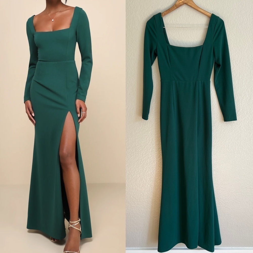 NWOT Infinitely Elegant Emerald Green Long Sleeve Maxi Dress